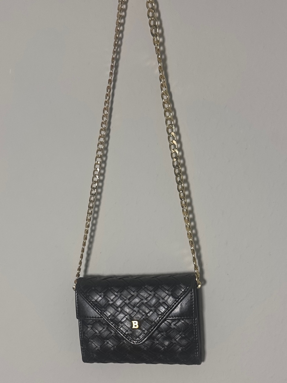 Bally/Tri-fold wallet/Black with chain